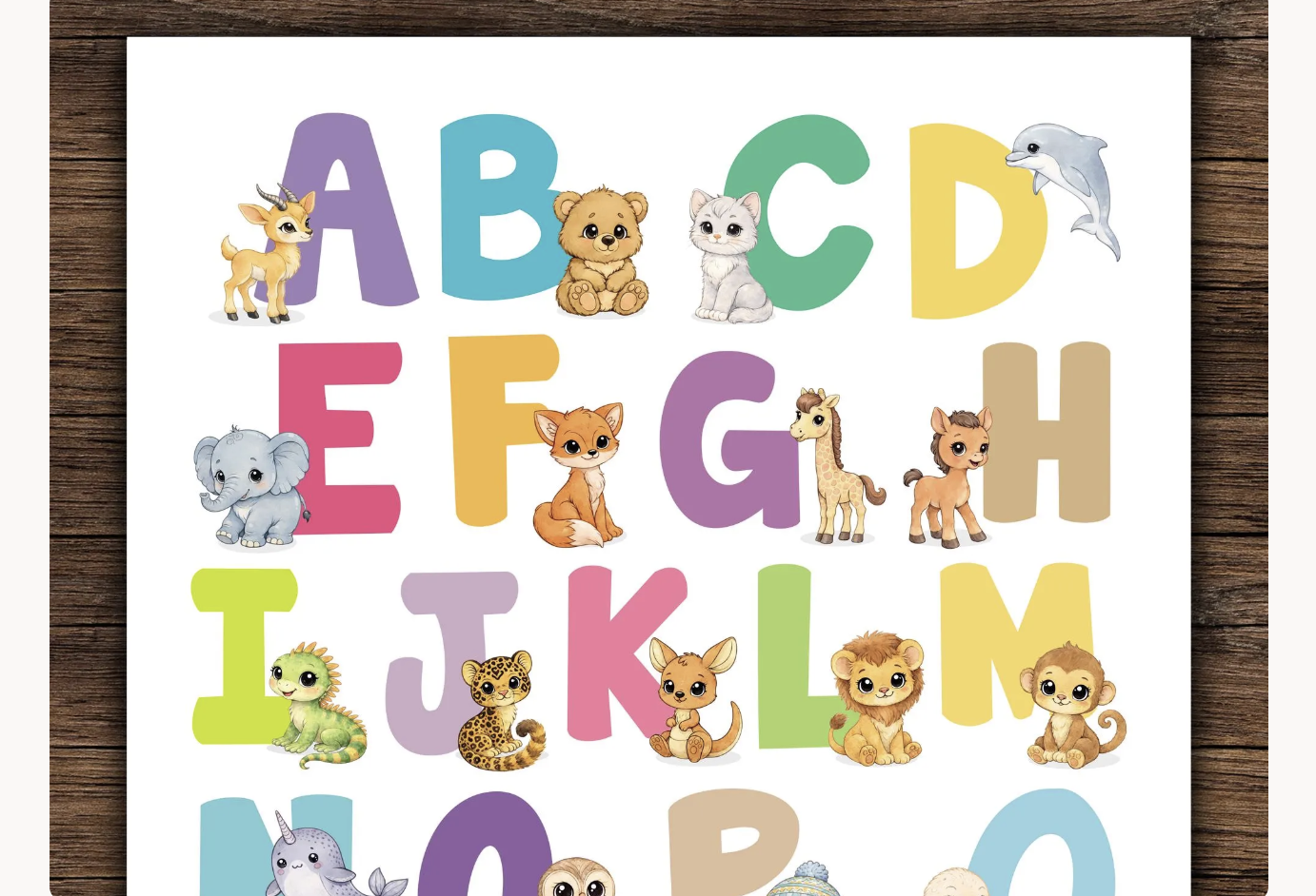 Alphabet Poster | Classroom Decor | ABC Nursery Wall Art Kids ;

This printable ABC Alphabet Poster is designed to help young children learn letters through friendly animal illustrations.
Each letter is paired with a clear, recognizable animal, making the alphabet easy to remember and fun to explore.

The poster is delivered as a high-resolution digital file for instant download.

✦Perfect For:
• Early learners &amp; preschool kids
• Montessori-inspired learning spaces
• Nursery and classroom wall decor
• Educational gifts for young children
• Toddler room decoration
• Playroom art
• Storybook-themed rooms
• Baby shower gifts
• Printable wall art collections
• A unique gift for little music and nature lovers