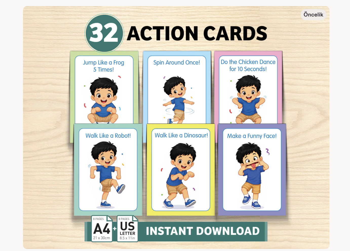 Printable Movement Cards for Kids, Action Challenge Game, Preschool Brain Break, Classroom Party & Birthday Activity

Make kids move, laugh, and play together with these printable action cards for kids! This easy print-and-play game includes 32 fun movement and challenge cards for birthday parties, classroom celebrations, preschool circle time, playdates, family game night, indoor recess, and screen-free group fun.

PERFECT FOR
• Kids party games
• Birthday parties
• Classroom celebrations
• Preschool circle time
• Kindergarten brain breaks
• Playdates
• Family game night
• Indoor recess
• Homeschool activities
• Rainy day fun
• Toddler & preschool group play
• Screen-free kids activities
• Print-and-play party entertainment